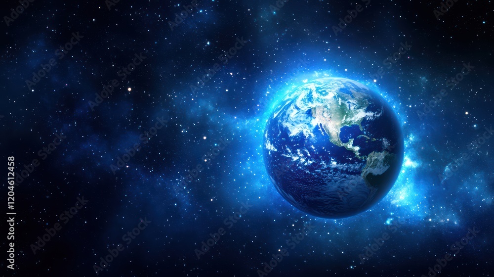 Obraz premium planet Earth with global network and connectivity