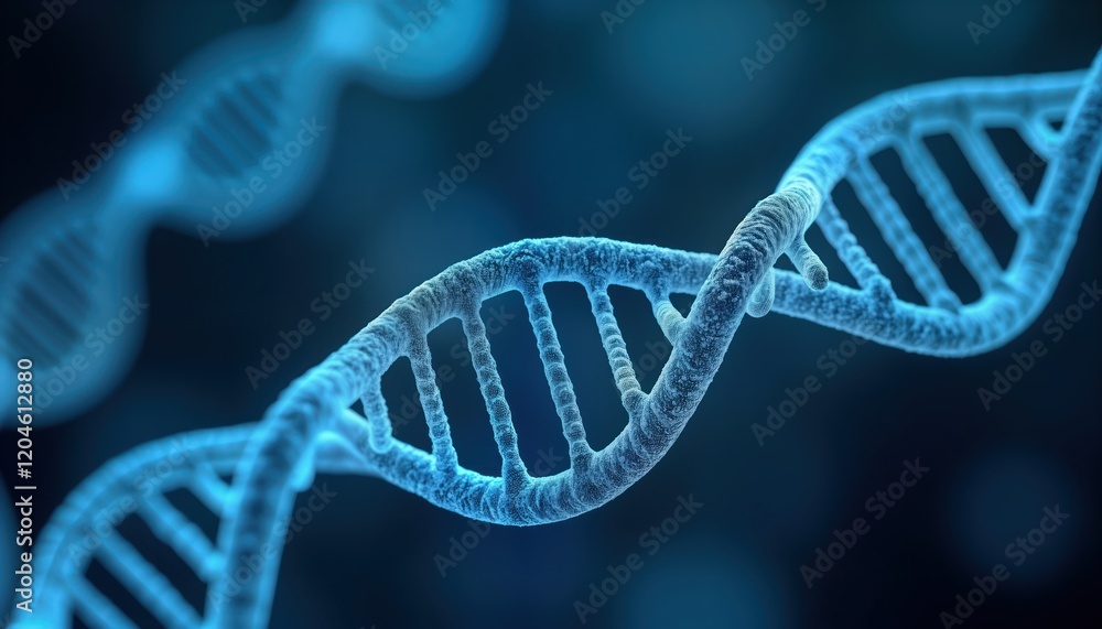 Intricate dna helix spiral displays advanced medical science concepts. Molecular structure shows gene cell, genetic biotechnology. Suggests research, discovery in biology, chemistry. Abstract Intricate dna helix spiral displays advanced medical science concepts. Molecular structure shows gene cell, genetic biotechnology. Suggests research, discovery in biology, chemistry. Abstract