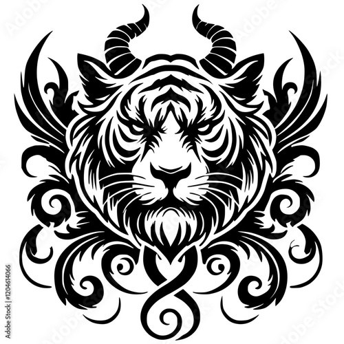 Tiger demon silhouette