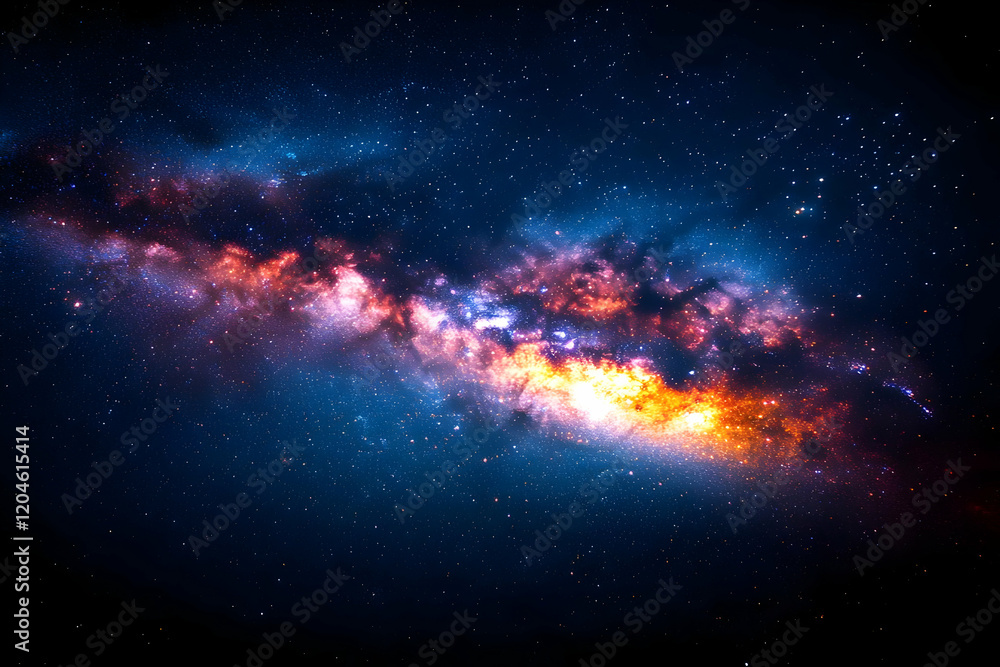 Cosmic Nebula with Vivid Colors and Stellar Dust in Deep Space Cosmic Nebula with Vivid Colors and Stellar Dust in Deep Space