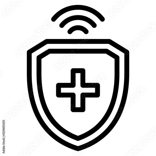 Wireless Health Protection Shield Icon