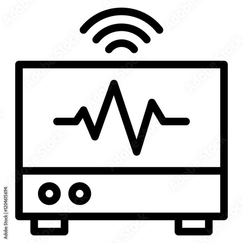 Stylized Radio Icon with Signal Waves photo