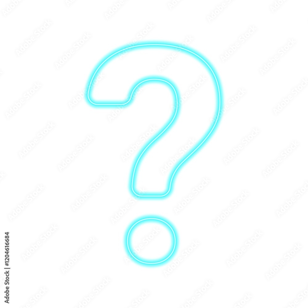 Naklejka premium neon question mark icon on white