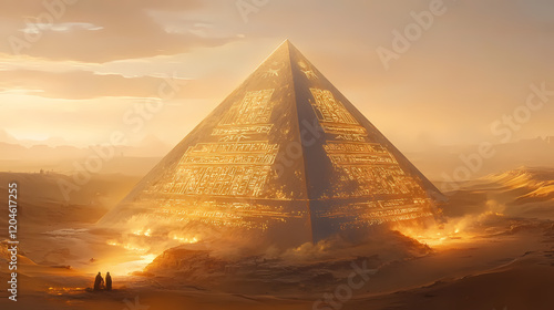 glowing ancient pyramid