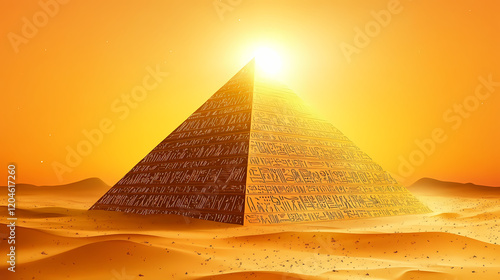 glowing ancient pyramid