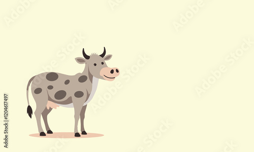 A simple cartoon of a cow.