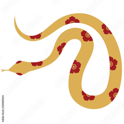 Floral Pattern Snake Vector Illustration