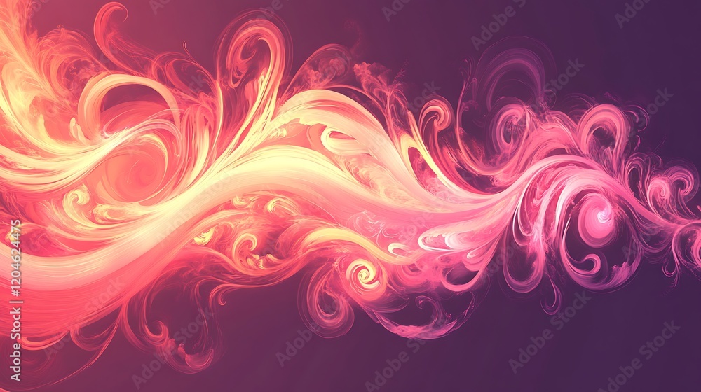 Abstract Pink and Yellow Swirling Wave Design Abstract Pink and Yellow Swirling Wave Design