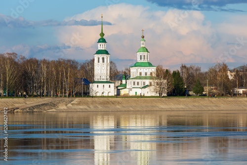 Church of St. Nicholas Gostunsky in Veliky Ustyug, view from Dymkovo across the Sukhona River photo