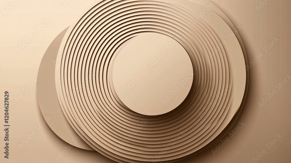 Fototapeta premium Abstract Beige Circular Layers Background Design