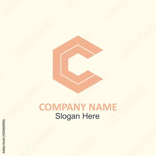 Hexagonal design with letter C and company details, ideal for branding and marketing materials, business presentations, or digital media.