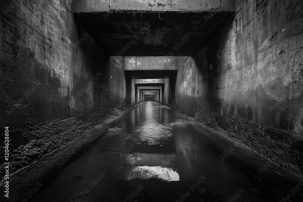 Subterranean Waterway with Hidden Steel Pipe System - Mysterious Underground Infrastructure Subterranean Waterway with Hidden Steel Pipe System - Mysterious Underground Infrastructure