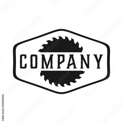 saw blade vector design,carpentry tool logo design,vintage,badge,editable design
