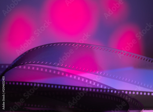 film strip with texture for cinematic banner background photo