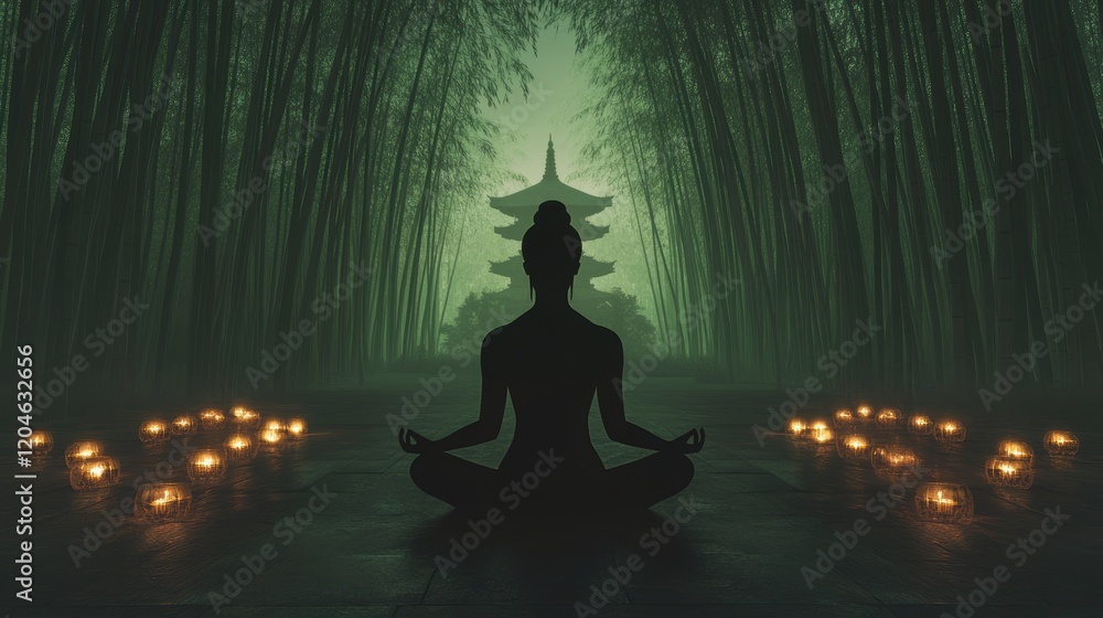 A person is doing medication with tranquil peaceful settings. A person is doing medication with tranquil peaceful settings.