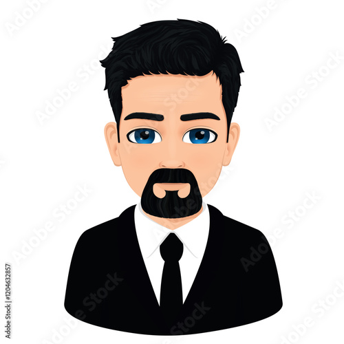 Portrait or face of middle-aged man with a beard