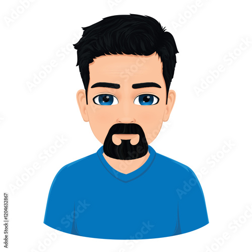 Portrait or face of middle-aged man with a beard