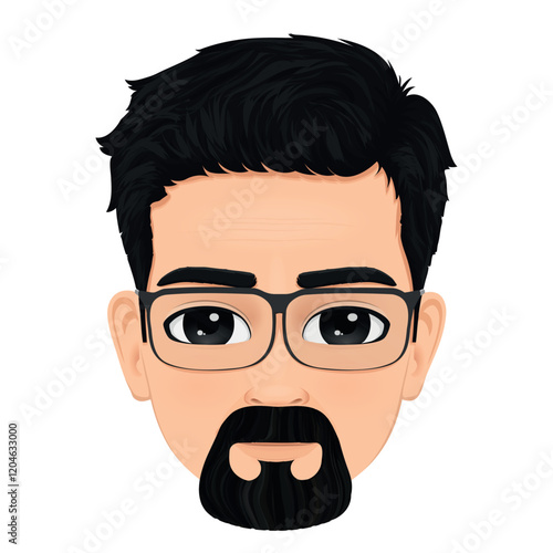 Portrait or face of middle-aged man with a beard
