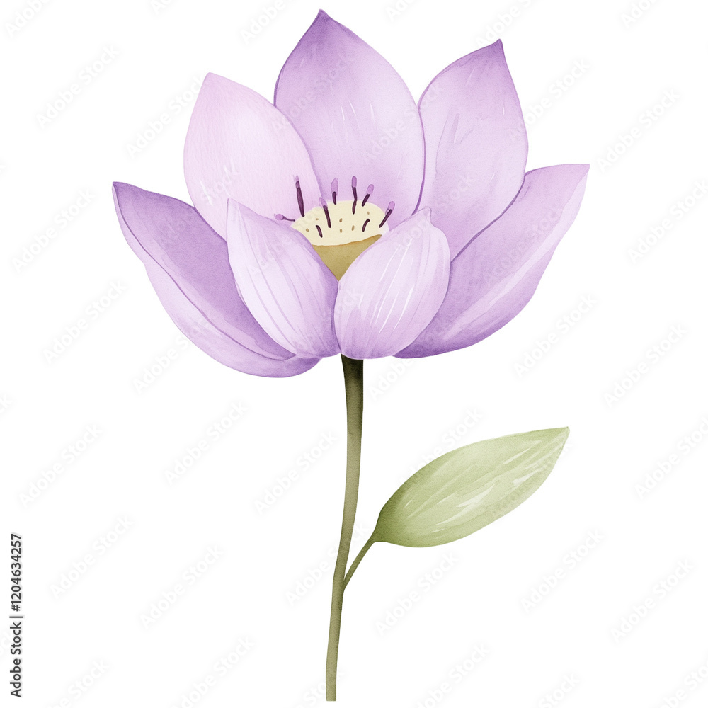 Fototapeta premium simple watercolor illustration of A lotus.
