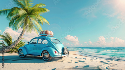 car on the beach