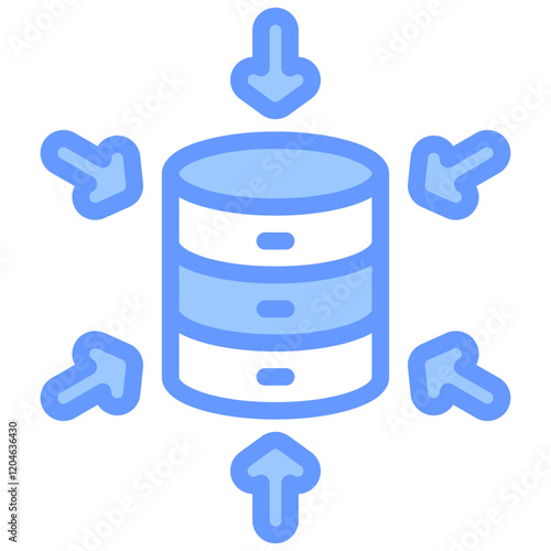 Data Aggregation Blue Icon