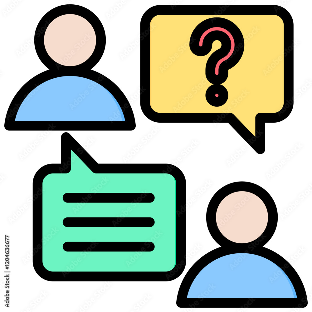 Interview Outline Color Icon Interview Outline Color Icon