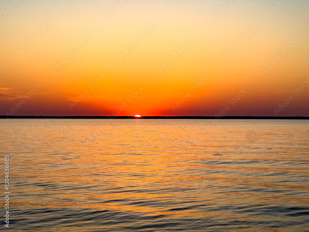 Fototapeta premium sunset over the lake