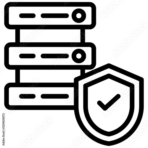 Data Secure Outline Icon