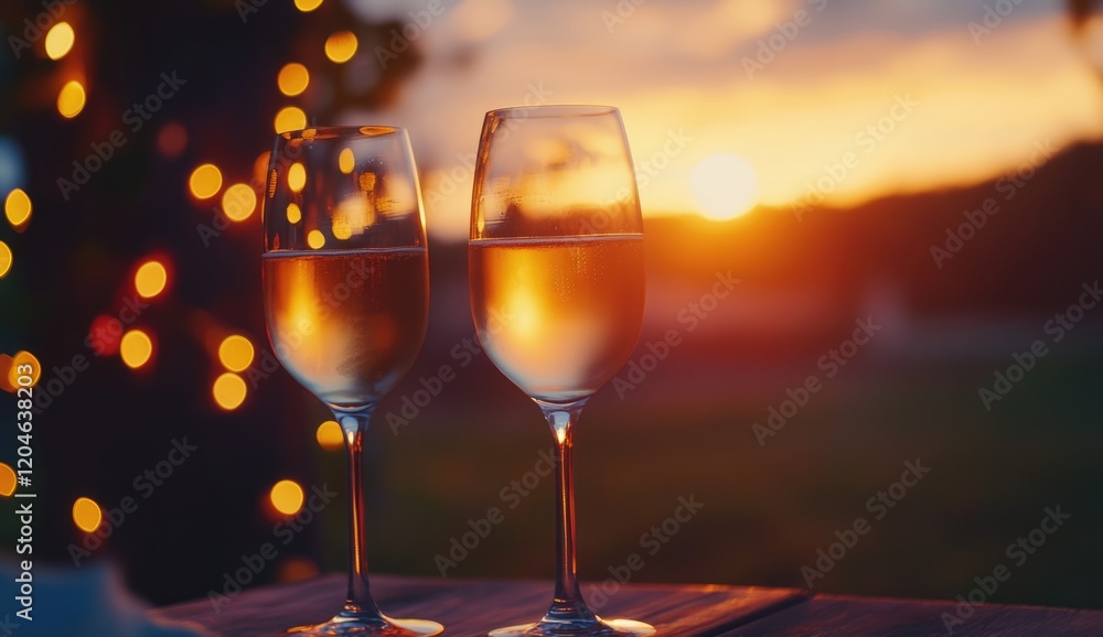 toasting glasses of sparkling champagne with romantic lights of valentine celebration party. toasting glasses of sparkling champagne with romantic lights of valentine celebration party.