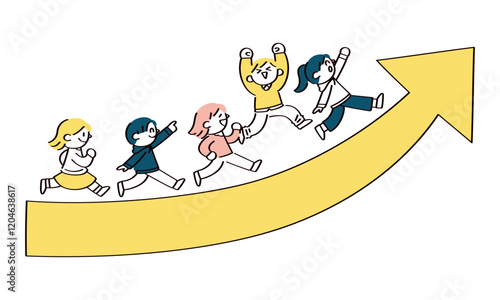 子供のスキルアップや成長を表したイラスト