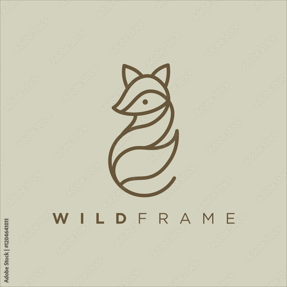 custom made wallpaper toronto digitalMinimalist line art logo featuring an animal like a fox or bird, with simple, elegant lines. The design focuses on dynamic form, perfect for nature, adventure, or modern lifestyle brands.
