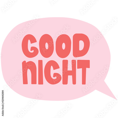 Good night text vector