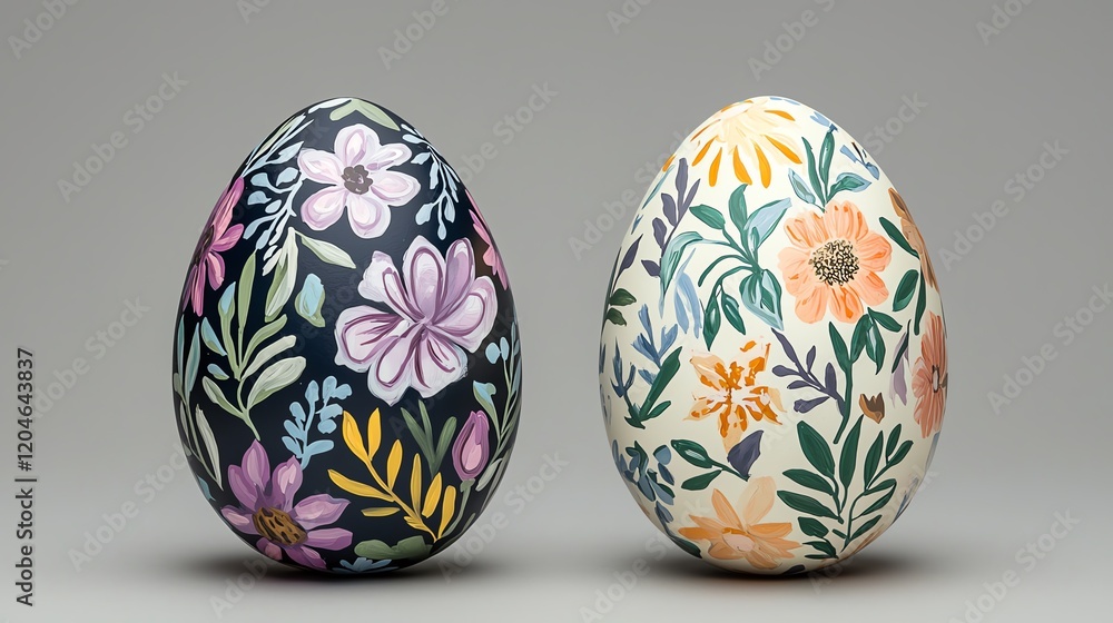 Celebration-inspired spring-themed Easter eggs, colorful and cheerful designs Celebration-inspired spring-themed Easter eggs, colorful and cheerful designs