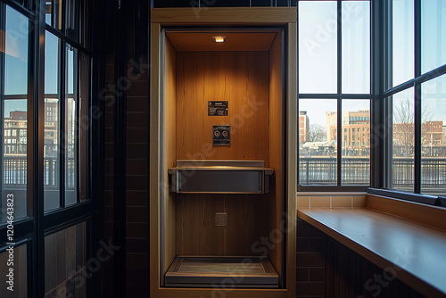 Navy pier dumbwaiter, offering a practical and space-saving solution for transporting goods in coastal locations