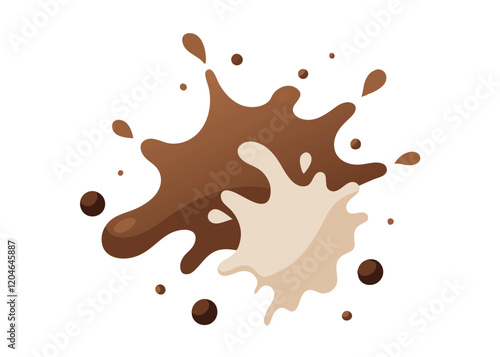 chocolate splash isolated vector on white