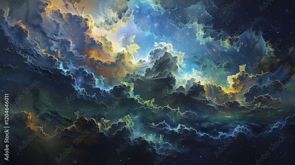 Fototapeta premium Amazing space nebula. Glowing clouds of dust and gas in deep space.