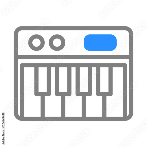 Portable Keyboard Icon. Concept of music, digital instruments, and electronic music.