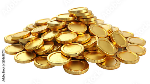 3d realistic money gold coin with transparent background