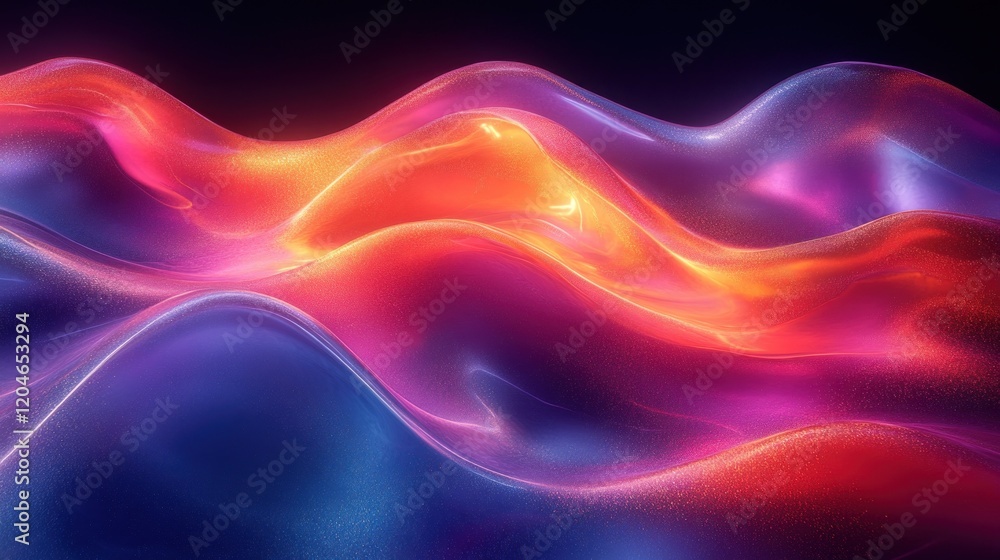 Iridescent Abstract Design Background with Fluid Curves and Soft Lighting Iridescent Abstract Design Background with Fluid Curves and Soft Lighting