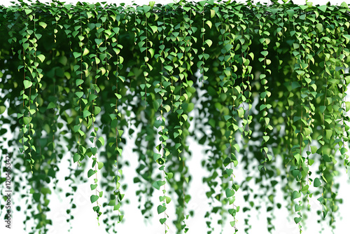 Green hanging ivy or hedera helix. Ivy curtain, green creeper vines. high resolution PNG file