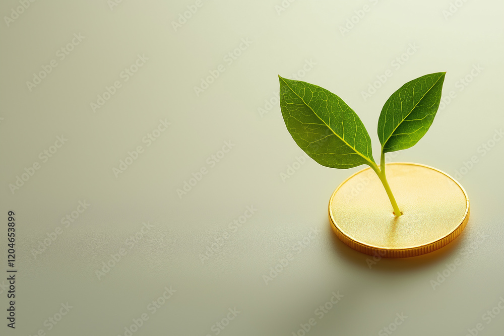 The sprout signifies life and renewal, while the coin represents financial stability through long-term protection, sustainable financial growth through insurance. The sprout signifies life and renewal, while the coin represents financial stability through long-term protection, sustainable financial growth through insurance.