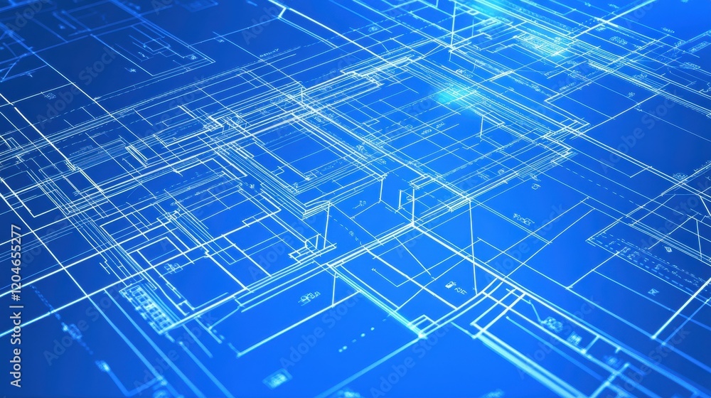 Fototapeta premium Blueprint design process digital environment architectural visualization modern technology