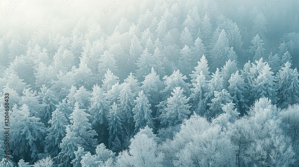 Frosty Winter Forest Trees Covered in Snow Frosty Winter Forest Trees Covered in Snow