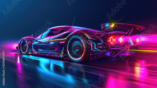 racing car in motion blur