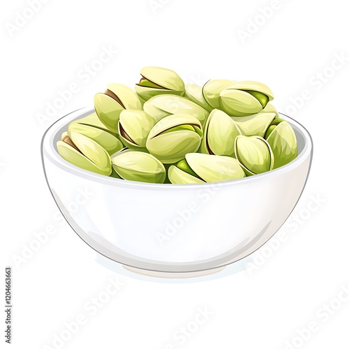 Wallpaper Mural Pistachio nuts in white bowl isolated on white background Torontodigital.ca