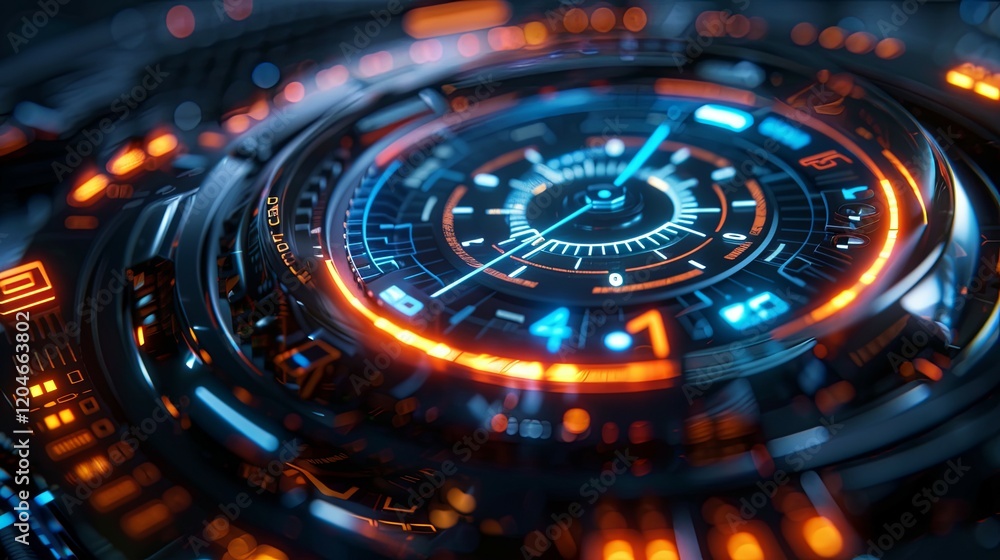 Futuristic Technology Interface Glowing Display Futuristic Technology Interface Glowing Display
