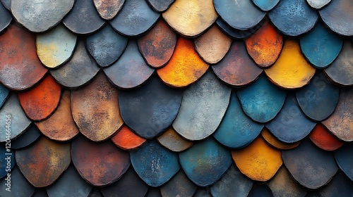 Wallpaper Mural Colorful Scaled Pattern Abstract Texture Design Torontodigital.ca