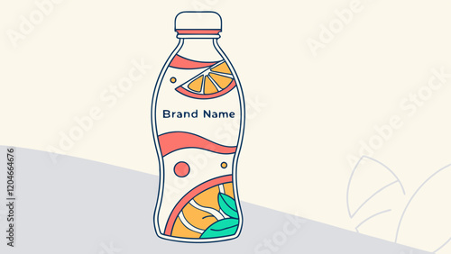 Drinks bottle for self-design vector file
