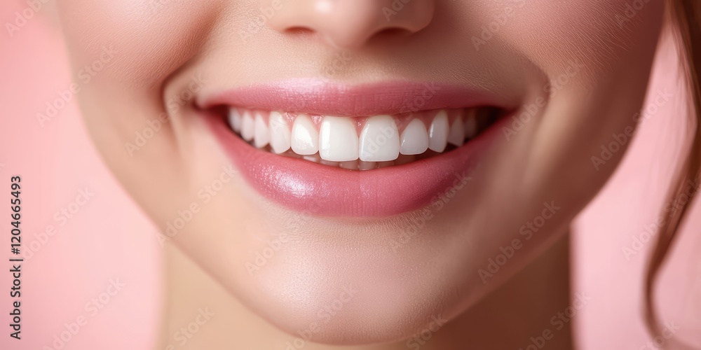 Obraz premium Bright smile concept portrait of a woman studio setting high-quality image vibrant background close-up view