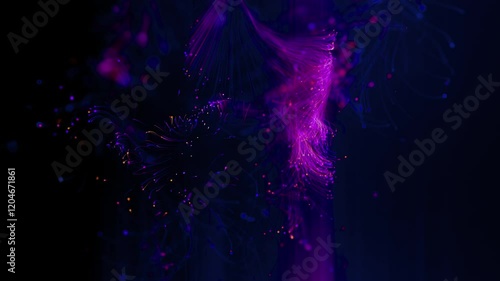4k Abstract Particle Wave Lines Dots Background - Colors, Road, - Beautiful Glitter Loop stock video 4K stock video